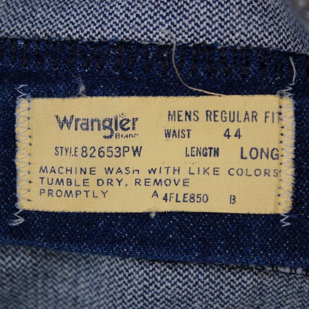 Vintage 70s-80s Wrangler Brand Jeans‎ Mens 44 Blue Regular Classic-41.5x24.5 - Picture 2 of 16